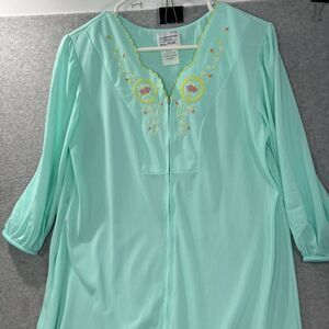 JcPenney Nightgown Small Deadstock Vintage Long green Nylon